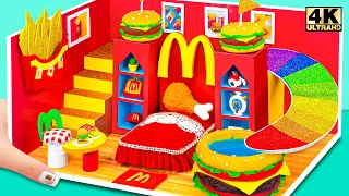 Reuse Bottle Make Burger Swimming Pools in McDonalds Bedroom Castle ❤️ DIY Miniature Cardboard House