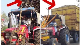 Mahindra Arjun 605 & 555 tractor pulling Full hevy loaded sugar cane Trolley 20 Ton |Sugar cane Load