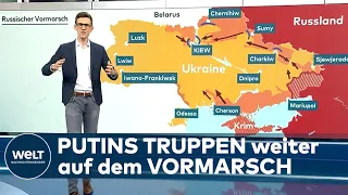 FRONTVERLAUF: Die aktuelle KRIEGSSITUATION in der UKRAINE - Russische Truppen auf dem Vormarsch