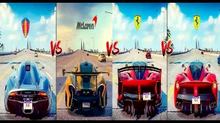 NFS HEAT Drag Race: Koenigsegg Regera vs Mclaren P1 GTR | Ferrari Fxx-K vs Ferrari LaFerrari