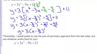 Math 521B Chapter 3 Key Concepts (Quadratic Functions) Part 2