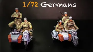 Building & Painting-1/72-German motorcycle w/sidecar-Preiser military- transport model