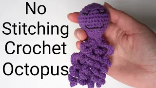 How to Crochet a Small Octopus, No Stitching! Cat Toy #crochetwithcotton