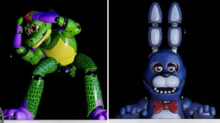 Monty transforms into Bonnie behind the desk - Five Nights at Freddy's: Security Breach