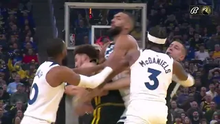 Draymond had Gobert in a headlock.  How a game start like this ? *Jaden Mcdaniels vs Klay Thompson