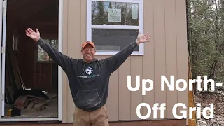 Back to work on the tiny cabin bunkhouse!  Installing smart siding.