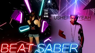 Beat Saber || Usher – Yeah! ft. Lil Jon, Ludacris (Expert) First Attempt || Mixed Reality