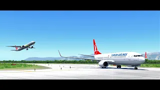 [4K] Посадка в Анталии (AYT/LTAI) Turkish Airlines B738 LevelUp