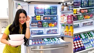 ASMR REFRIGERATOR ORGANIZATION | Satisfying Clean and Fridge Restock Organizing on a Budget