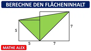 Berechne den Flächeninhalt des Dreiecks| Flächeninhalt berechnen | Diagonale Quadrat |Mathe Alex