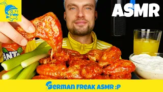 ASMR HOT CHICKEN WINGS eating 🐔 (eating sounds, 手羽先) - GFASMR