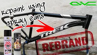 Bike Repaint Using Spray Cans Gloss Black And Metallic Silver | Rebranded Custom Paint Job