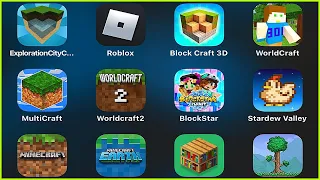 Exploration City Craft,Roblox,Block Craft 3D,Stardew Valley,Block Star Planet,Minecraft,Terraria