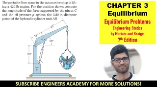 3-44 Chap 3 Equilibrium Solved Problems Engineering Statics by Meriam 7th Edition Engineers Academy