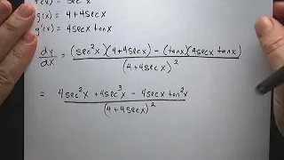 Calculus: Quotient Rule with Trig and Trig Identities