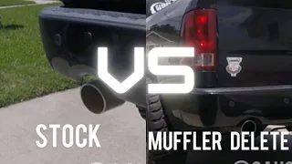 eBay muffler delete Vs STOCK ( What's it sound like? ) #ram #mufflerdelete #mopar #gaugesngasoline