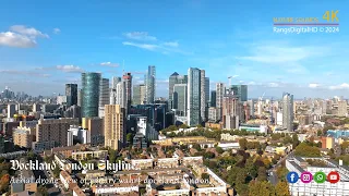 Canary Wharf Docklands London's Business District Aerial Drone View