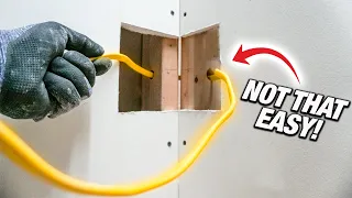 How To Run And Fish Electrical Wire Through Inside Corner Studs Behind Drywall! DIY For Beginners!