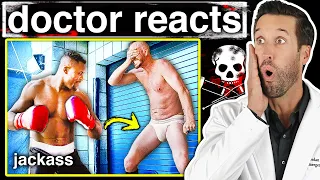 ER Doctor REACTS to Craziest Jackass Injuries #4