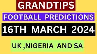 FOOTBALL PREDICTIONS TODAY 16/03/2024|PREMIER LEAGUE|BETTING TIPS SLIP, #betting@sports betting tips