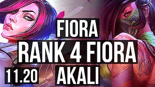 FIORA vs AKALI (TOP) | Rank 4 Fiora, 7 solo kills, 7/2/5, 300+ games | TR Challenger | v11.20