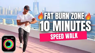 10 Minute Fat Burn Zone Walking Workout | Speed Walk