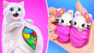 My Cat Is Pregnant With Lego Kittens 🙀 *Giant Slimes Secret ASMR*