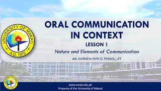 Lesson 1: Nature and Elements of Communication | Oral Communication in Context