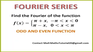 Find Fourier series for even and odd functions (-π,π) Examples In Tamil-Fourier Series