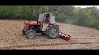 Traktor„IMT-539" i traktorski valjak od 3m širine-valjanje posle setve Soje