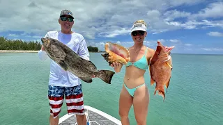 Day 2 of our Dream Vacation in the Bahamas! (Snapper, Conch and Hogfish Catch Clean & Cook)