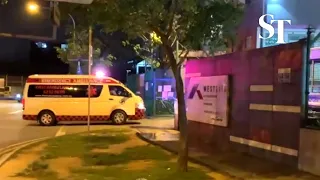 Covid-19 cases detected: An ambulance seen entering the Westlite dormitory in Woodlands