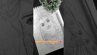 Cute Radha ji outline drawing😍🌸|| Shri Radha drawing|| #shorts