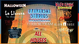 All Houses Walkthrough on Halloween Night! | Halloween Horror Nights Hollywood 2022