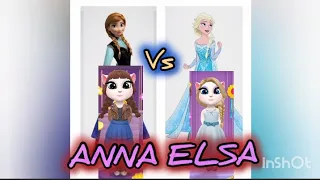 Anna 🆚Elsa makeover - cosplay💅💅 @Angelagaming098 #frozen🥶🥶#subscribe #makeup