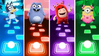 Bluey vs Oddbods vs Grizzy and The Lemmings vs Minions | Tiles Hop EDM Rush