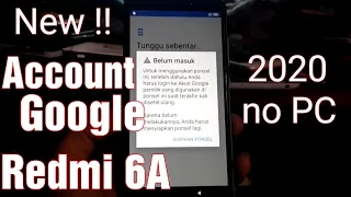 Bypass FRP (Google Account) Redmi 6A MIUI 11 | Terbaru 2020 Tanpa PC