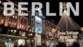 Berlin Night Walk Kudamm 4 🇩🇪 [4k] Christmas Lights KaDeWe (2019) Germany