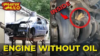 INSIDE VIEW of an engine without oil! What will happen?