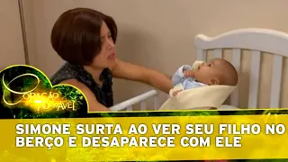 Coração Indomável | Simone Surta ao ver seu filho no berço e desaparece com ele