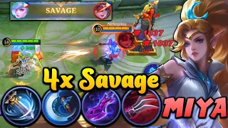 Miya Best Build To Get 4x Savage in Ranked Game! | Top 1 Global Miya