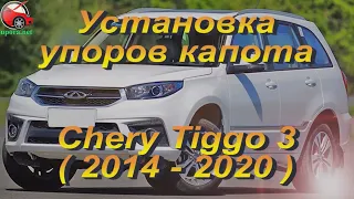 Установка упоров / амортизаторов капота на Chery Tiggo 3 / Чери Тигго 3 от upora.net