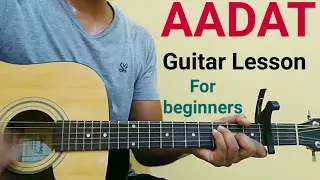 Aadat easy guitar lesson for begginers - Atif Aslam a