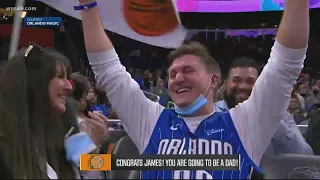 Woman tells husband she's pregnant on Orlando Magic 'kiss cam' | Get Uplifted