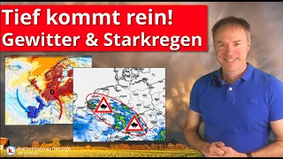 Tiefdruckzone bringt Gewitter - Örtliche Unwetter durch Starkregen nicht ausgeschlossen