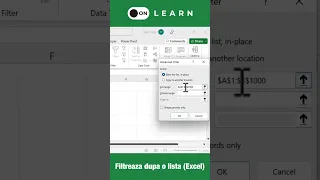 Filtrează după o listă în Excel (Advanced Filter)