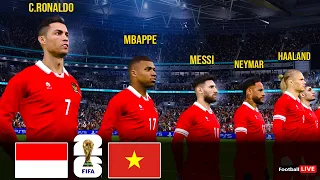 INDONESIA vs VIETNAM | Ronaldo, Messi, Neymar, Mbappe, Haaland, All Stars played for Indonesia | PES