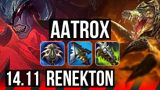 AATROX vs RENEKTON (TOP) | 15 solo kills, Legendary, 800+ games | KR Diamond | 14.11