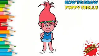 How to Draw Poppy from Trolls Easy | Cartoon Character Drawing Tutorial for Beginners