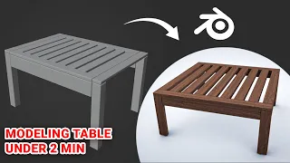 Table Modeling Under 2Min || Blender Beginners Tutorial || 4.1